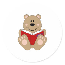 Cutelyn Reading Bear stickers by mydeas Cutelyn Reading Bear stickers