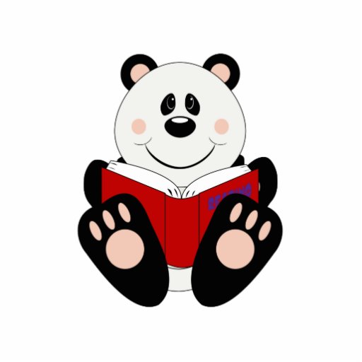 Cutelyn Reading Panda Bear Photo Cutouts