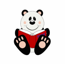 Cutelyn Reading Panda Bear photo sculptures