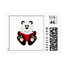 Cutelyn Reading Panda Bear Postage Stamp