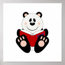 Cutelyn Reading Panda Bear Posters