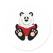 Cutelyn Reading Panda Bear Sticker