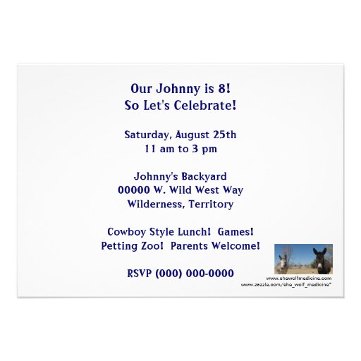 Cutest Birthday Burros Western Custom Invites
