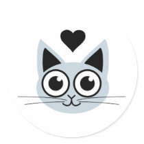 Cutest Blue Cat stickers by QueenHare Cutest Blue Cat stickers