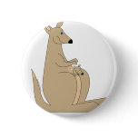 Cutest cartoon kangaroo with baby gifts and tees! button