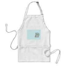 Cutest green-eyed grey kitten apron