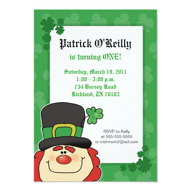 CUTEST LEPRECHAUN St. Patricks Day Invitation