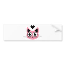 Cutest Pink Cat Bumper Sticker