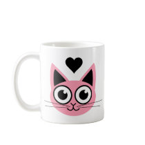 Cutest Pink Cat Coffee Mugs