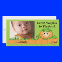 Cutest Pumpkin Kids Halloween Photo Card