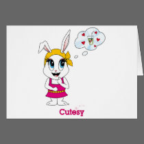Cutesy Bunny™ Note Card cards