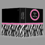 Cutey Zebra Recipe Book Vinyl Binders