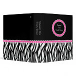 Cutey Zebra Recipe Book Vinyl Binders