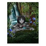 Cutie Anime Kitten Waterfalls 1 Postcard