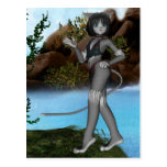 Cutie Anime Kitten Waterfalls  Moon 1 Post Cards