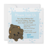 Cutie Brown Bear Custom Invitations