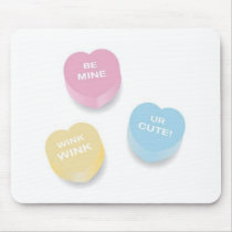 Cutie Conversation Hearts mousepads by shayneemelissa Cutie Conversation Hearts mousepads