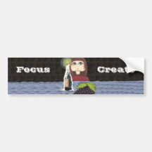 Cutie does Focus and Create Candle Work Bumper Stickers