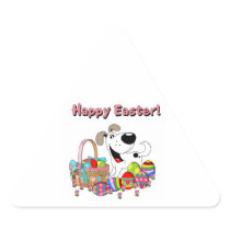 Cutie Found the Easter Basket Triangle Stickers