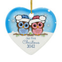 Cutie Owl Couple First Christmas Ornament