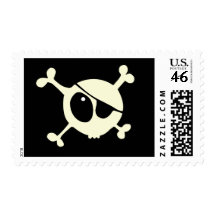 Cutie skull pirate stamp