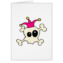 Cutie Skulls Jester Greeting Card