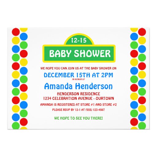 Cutie Street Baby Shower Invitations