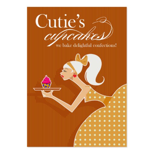 Cutie's Cupcakes - Confections Desserts Pastries Business Cards (front side)