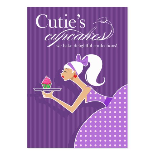 Cutie's Cupcakes - Confections Desserts Pastries Business Card Templates (front side)
