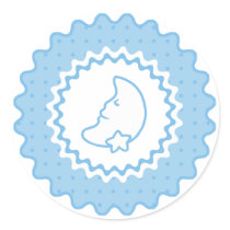 Cutietoots Baby Blue Moon and Star Sticker