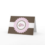 Cutietoots Baby Shower Invitation (pink and brown) Card