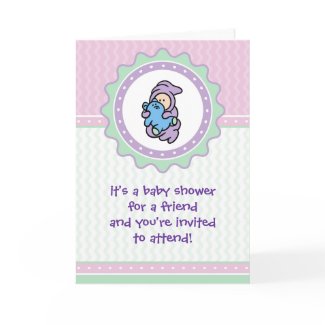 Cutietoots Baby Shower Invitation - Pink/Green card