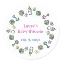 Cutietoots Baby Shower Party Favor Sticker by cutietoots Cutietoots Baby Shower Party Favor Sticker