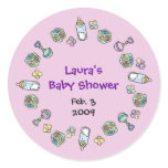 Cutietoots Baby Shower Party Favor Round Stickers