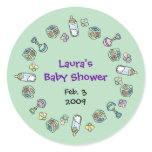 Cutietoots Baby Shower Party Favor Round Stickers
