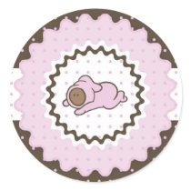 Cutietoots Baby Sticker-pink,brown-dark skin by cutietoots Cutietoots Baby Sticker-pink,brown-dark skin