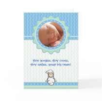 Cutietoots Birth Announcement - Blue/Green - Boy cards by cutietoots Cutietoots Birth Announcement - Blue/Green - Boy cards