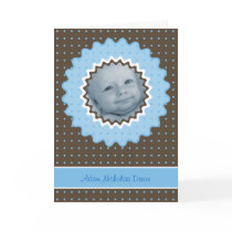 Cutietoots Birth Announcement, blue ruffles & dots cards by cutietoots Cutietoots Birth Announcement, blue ruffles & dots cards