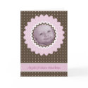 Cutietoots Birth Announcement, pink ruffles & dots cards by cutietoots Cutietoots Birth Announcement, pink ruffles & dots cards