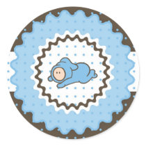 Cutietoots Contemporary Sticker-blue and brown by cutietoots Cutietoots Contemporary Sticker-blue and brown