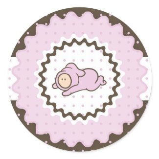 Cutietoots Contemporary Sticker-pink and brown sticker