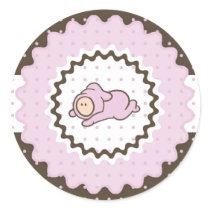 Cutietoots Contemporary Sticker-pink and brown by cutietoots Cutietoots Contemporary Sticker-pink and brown
