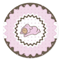 Cutietoots Contemporary Sticker-pink and brown by cutietoots Cutietoots Contemporary Sticker-pink and brown