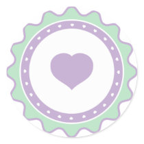 Cutietoots Green/Purple Hearts Sticker
