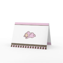Cutietoots Pink and Brown Baby Notecard