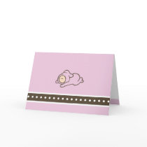 Cutietoots Pink and Brown Baby Notecard