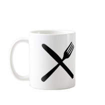 cutlery fork and knife crossed mugs by Tomaniac cutlery fork and knife crossed mugs