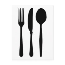 Cutlery - Fork - Knife - Spoon Post Card