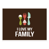 Cutlery - I Love M y Family postcards