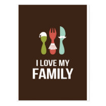 Cutlery - I Love M y Family postcards